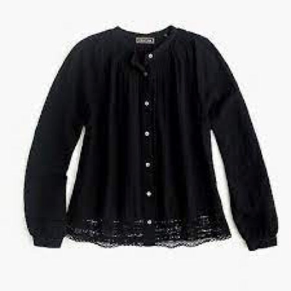 J. Crew Tops - J. Crew Point Sur Cotton Voile Lace Button Down